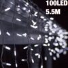 100LED šaltos baltos spalvos šviesos užuolaida 5.5M