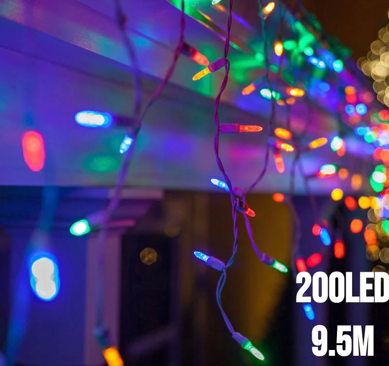200LED įvairių spalvų šviesos užuolaida 9.5M