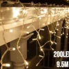 200LED šviesos užuolaida šilta balta 9.5M