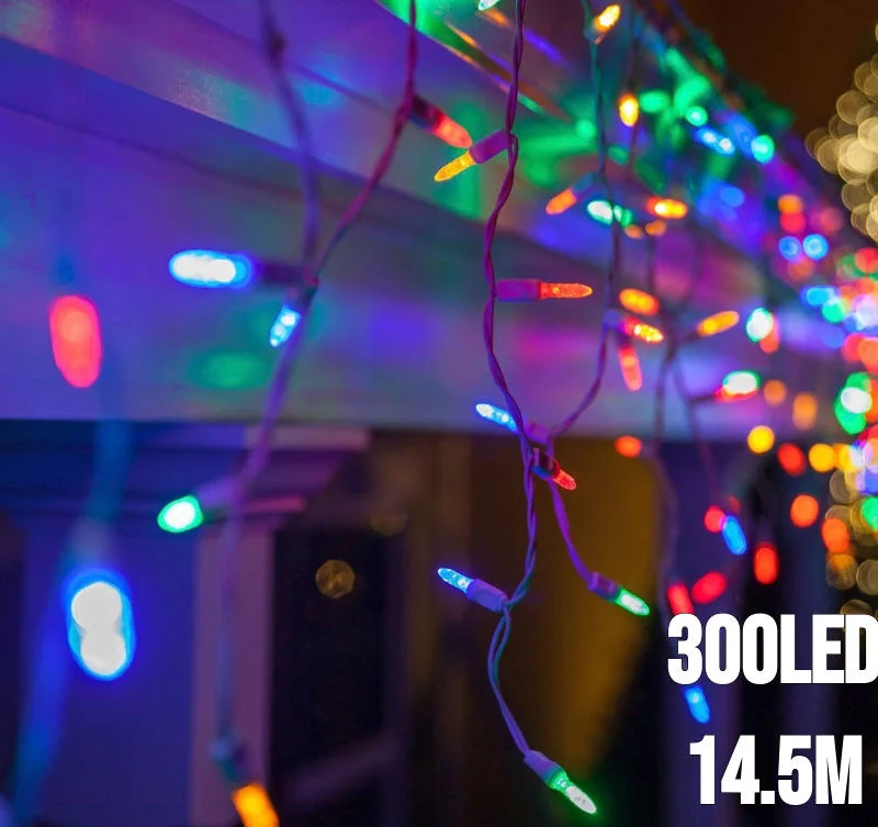 300LED įvairių spalvų šviesos užuolaida 14.5M