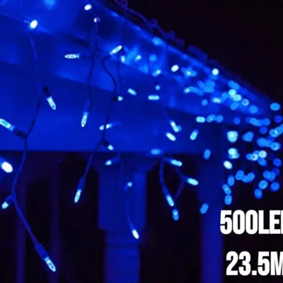 500LED šviesiai mėlyna užuolaida 23.5M