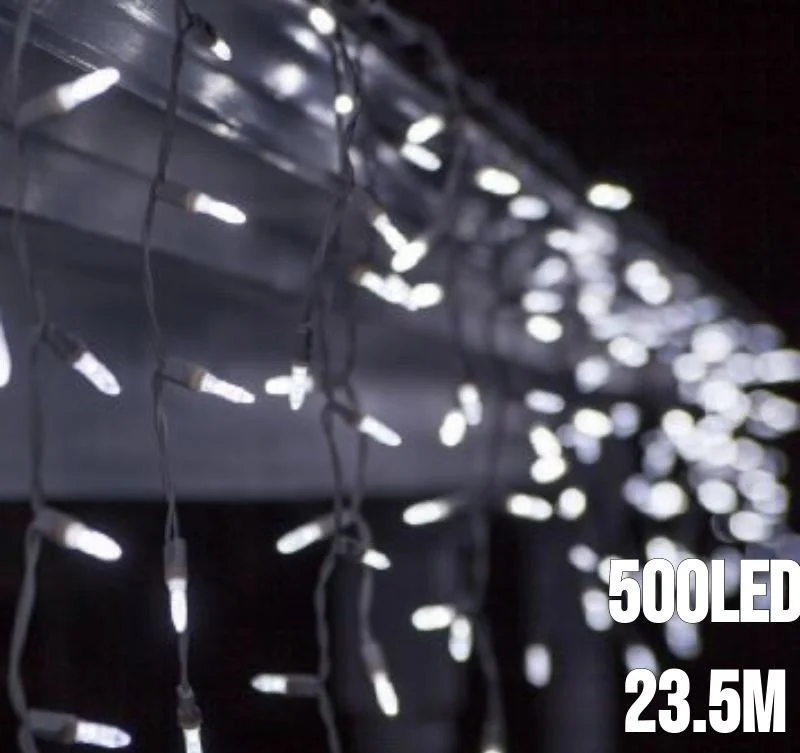 500LED šviesos užuolaida šalta balta 25M