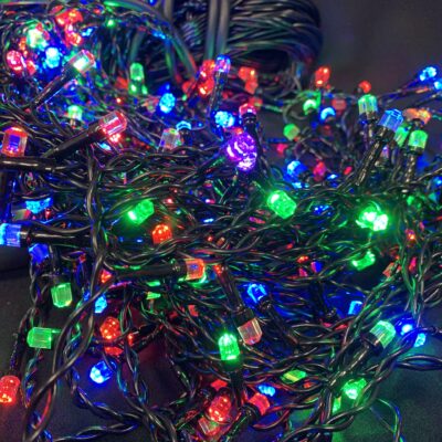 100 LED kalėdinės šviesos RGB 8,5m