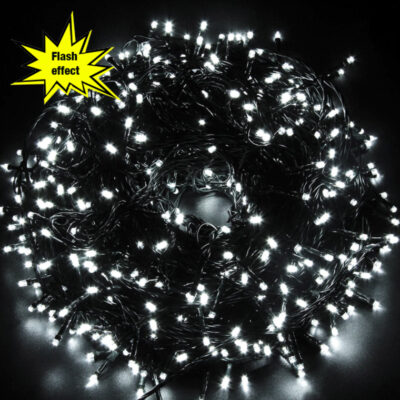 Profesionalūs 500 LED Kalėdų žibintai šalta balta mirksinti šalta balta 35,5M