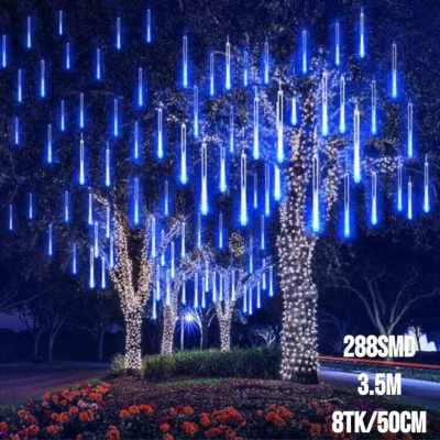 Kalėdinės lemputės „Lietaus lašeliai“ mėlyna 3,5M