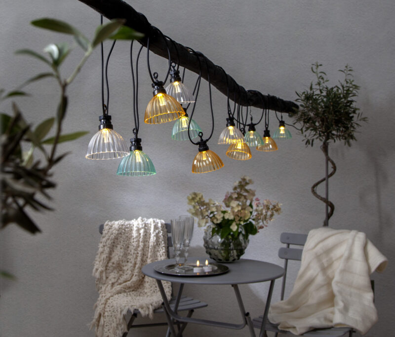 Laidinė LED lempučių girlianda „Shade“ įvairių spalvų 9.95M 12 lempučių