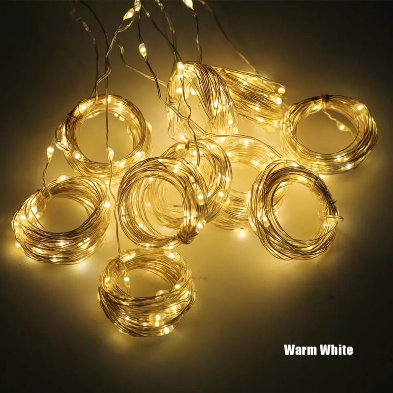 Kalėdinių lempučių užuolaida mini dydžio LED diodai šiltai balta 3M x 2M - Image 4