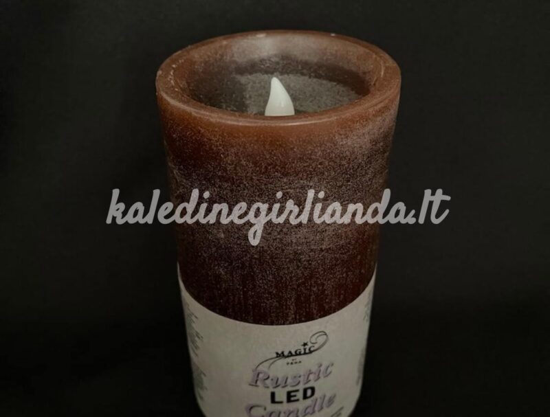 Vaškinė LED juoda žvakė 15 cm su „pūtimo“ funkcija
