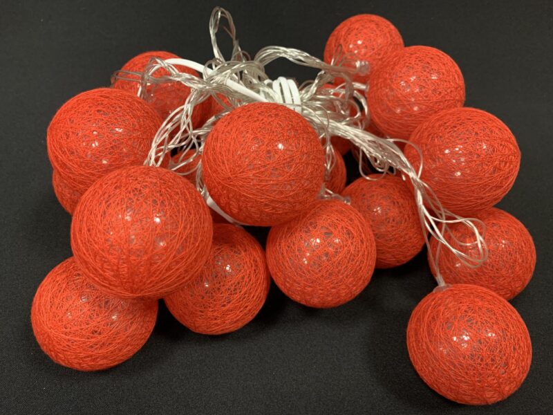 20LED kalėdinės lemputės Cotton Balls 5M raudona - Image 2