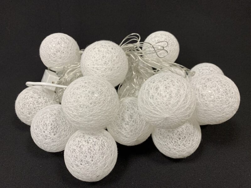 20LED kalėdinės lemputės „Cotton Balls“ 5M balta - Image 2