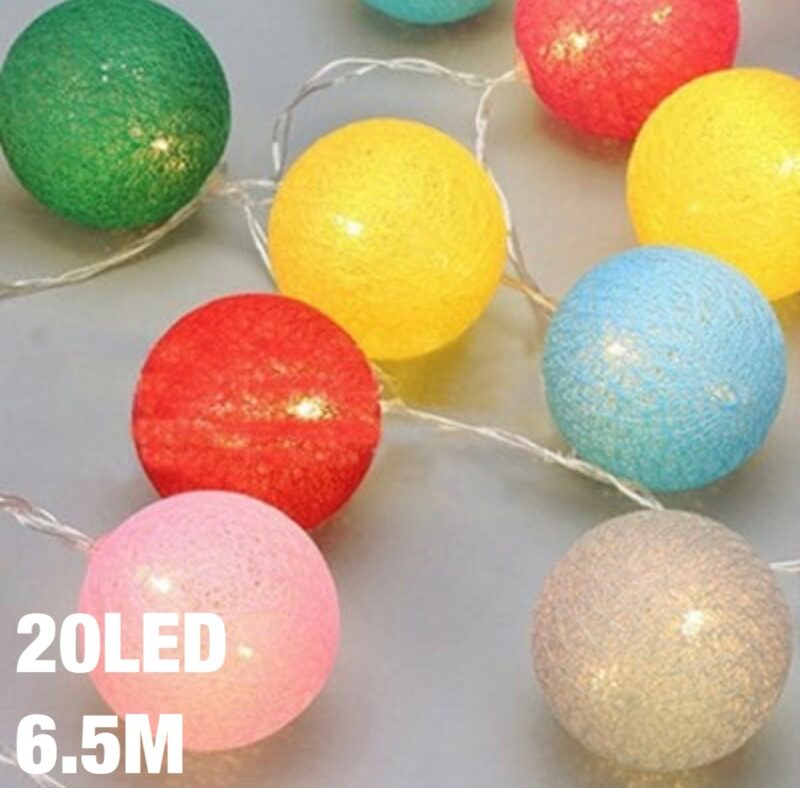 20LED kalėdinės lemputės Cotton Balls 6.5M