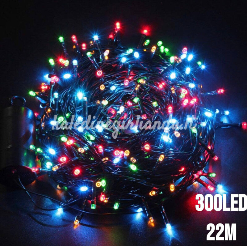 300LED kalėdinės lemputės įvairių spalvų 22M