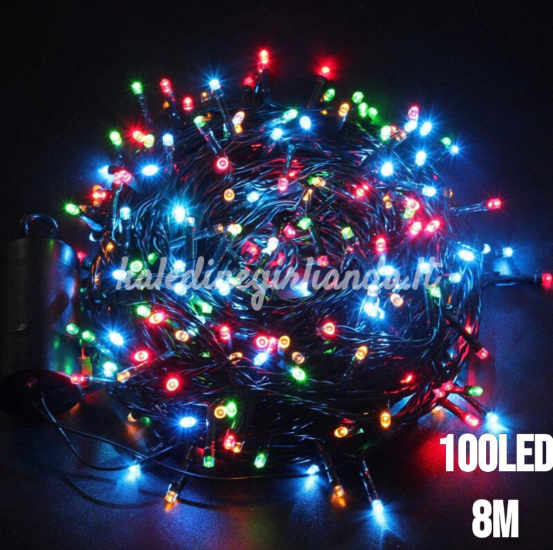100LED kalėdinės lemputės spalvotos 8M