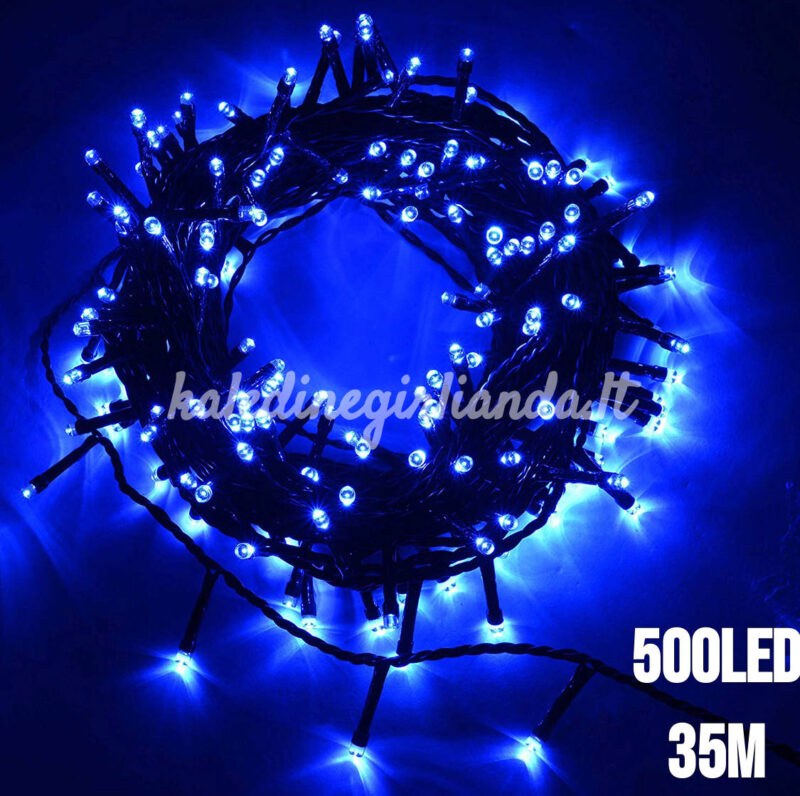 500LED mėlynos kalėdinės lemputės 33.5M