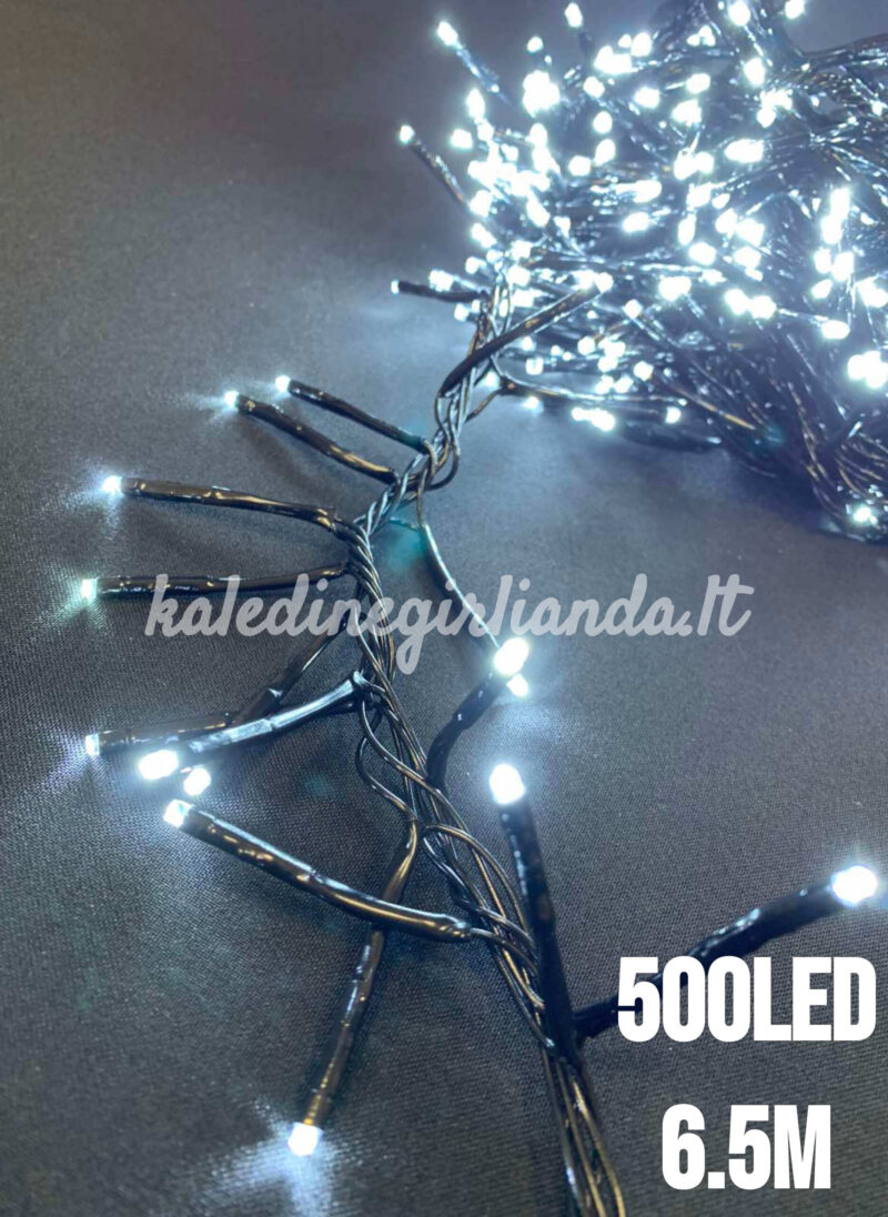 500LED mirksinčios kalėdinės lemputės „Cluster“ šalta balta 6,5M - Image 2