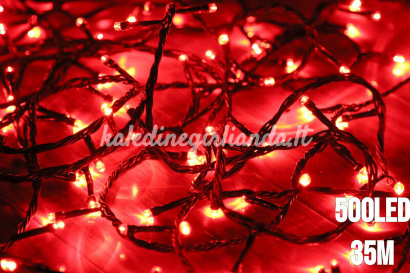 500LED raudonos kalėdinės lemputės 38M