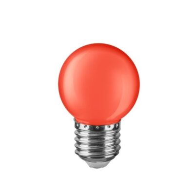 LED tipo lemputė 1W G45 E27 raudona