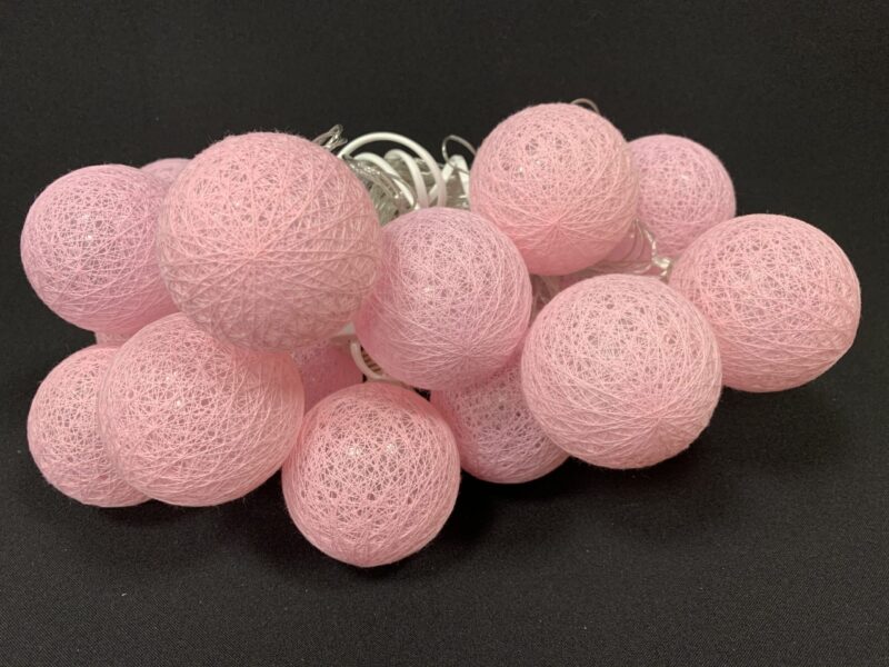 20LED kalėdinės lemputės Cotton Balls 5M rausva - Image 2