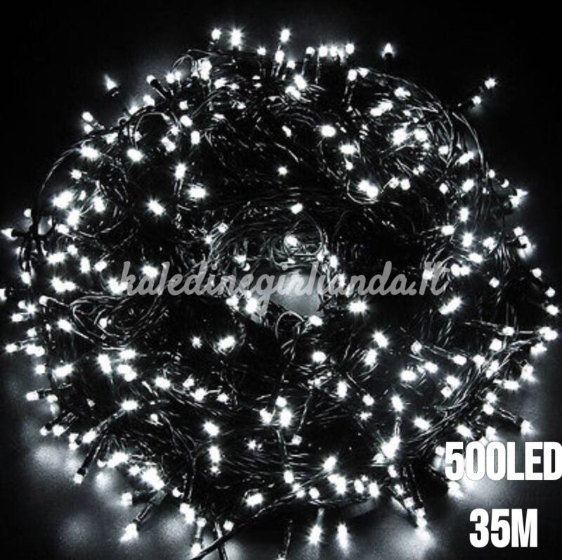 500LED šaltos baltos spalvos Kalėdinės lemputės 33.5M