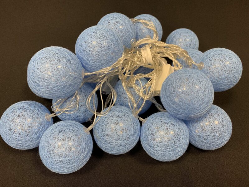 20LED kalėdinės lemputės Cotton Balls 5M šviesiai mėlyna - Image 2