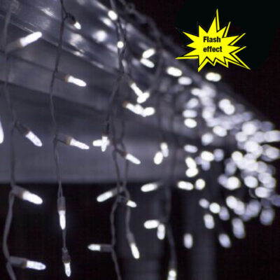 300 LED šviesos užuolaida šalta balta + mirksinti šalta balta 14,5 M