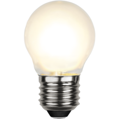 LED tipo lemputė 1W G45 E27 šiltai baltos spalvos