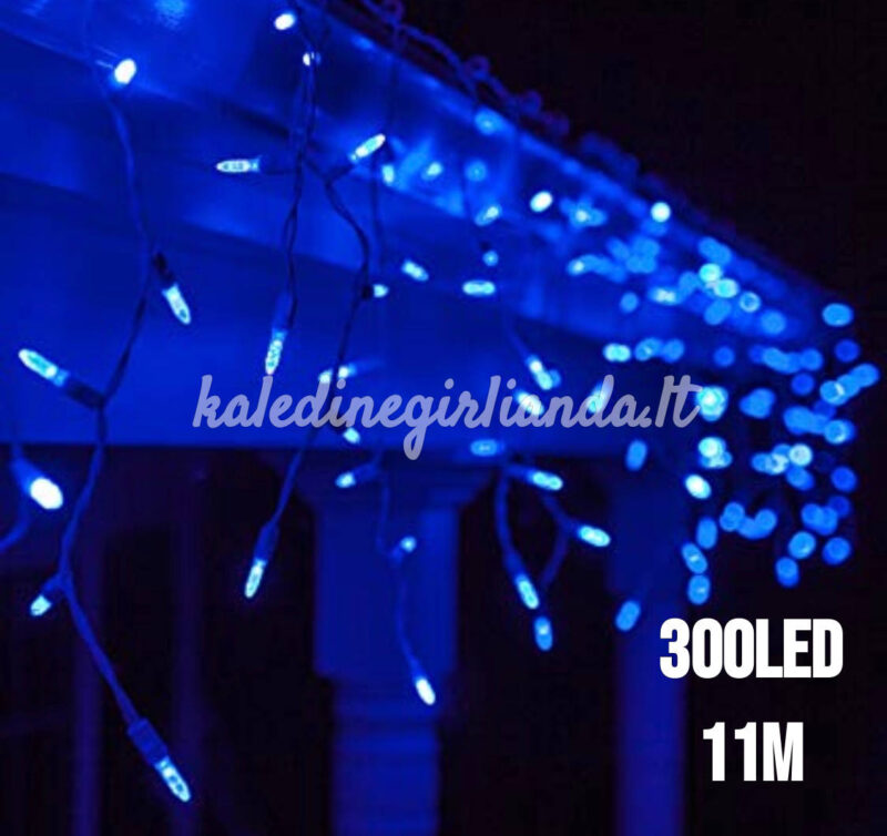 300LED šviesiai mėlyna užuolaida 11M