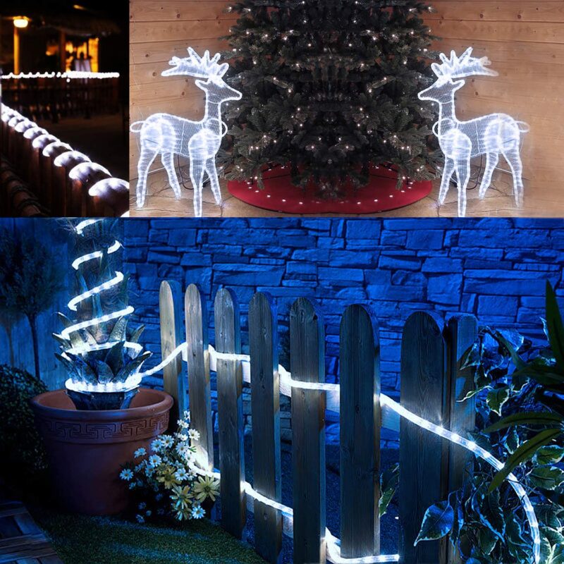 LED šviečianti girlianda, šaltai balta 50M - Image 2