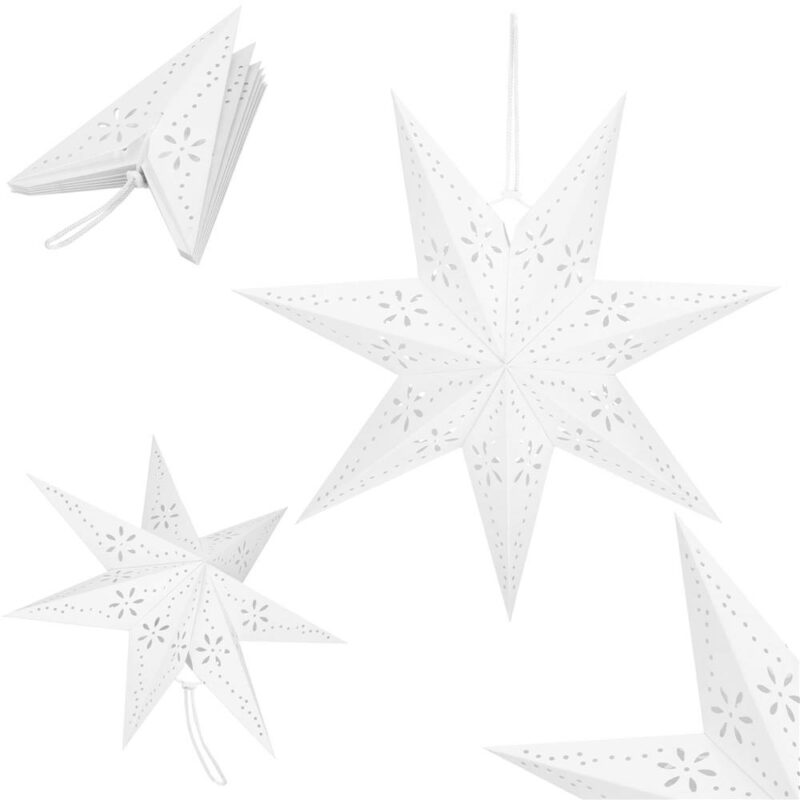 Popierinė žvaigždė 50cm balta - Image 2