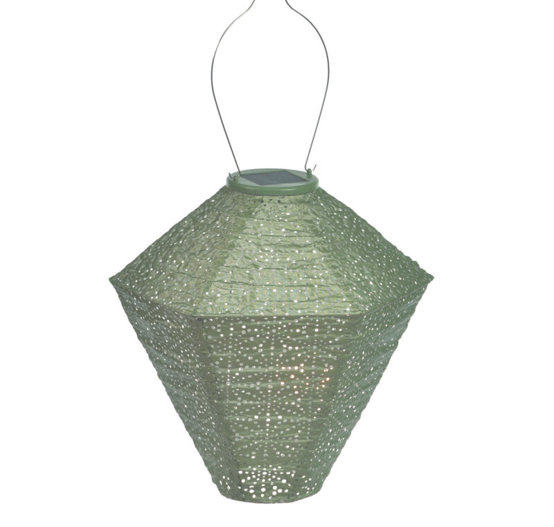 Pakabinamas saulės žibintas Lumiz Diamond28 Sashiko Šviesiai Žalia