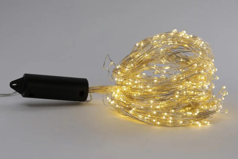200LED dekoratyviniai Kalėdų žibintai šilta balta su 2M baterijomis - Image 2
