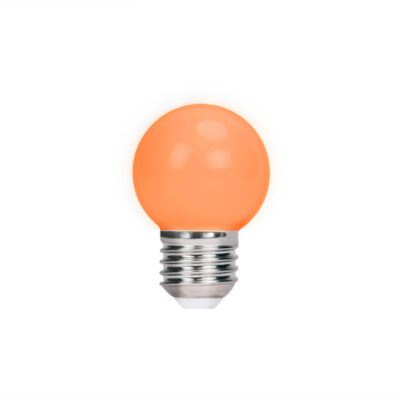 LED tipo lemputė 1W G45 E27 oranžinė