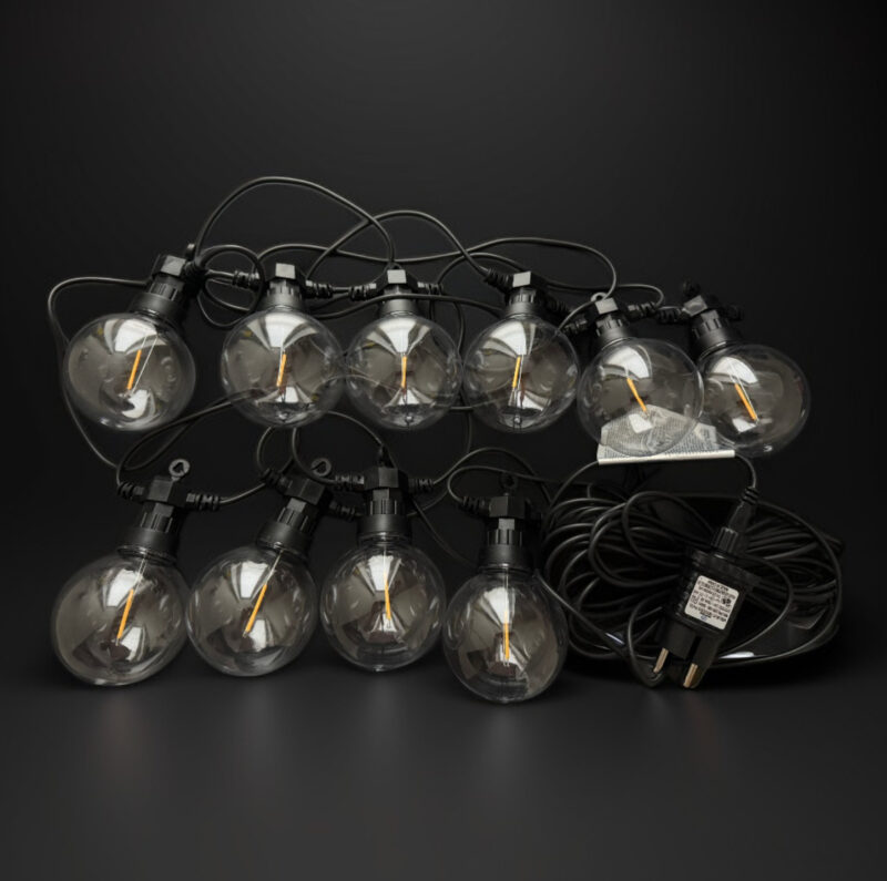 LED lempučių girliandos komplektas 14.5M 10 LEMPUČIŲ šiltai balta