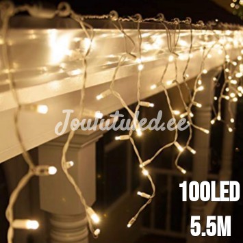 100LED šviesos užuolaida šilta balta 5.5M