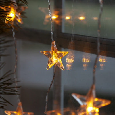 LED lempučių užuolaida žvaigždės 180 x 40CM 20 LED