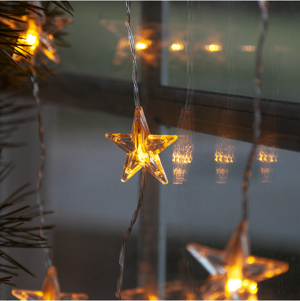 LED lempučių užuolaida žvaigždės 180 x 40CM 20 LED