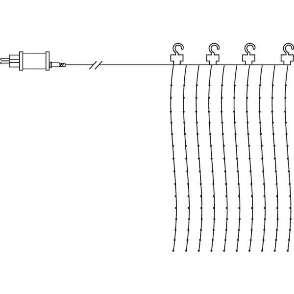 LED šviesų užuolaida Sherrie 1Mx2M šilta balta - Image 3