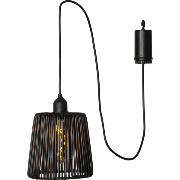 Dekoratyvinės lempos Twine juodos spalvos 15cm aukščio su baterijomis - Image 2