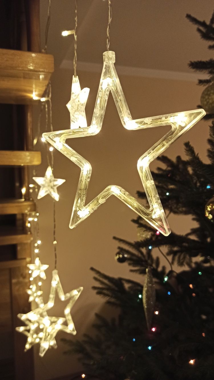 LED šviesos užuolaida „Žvaigždės“ Šilta balta - Image 2