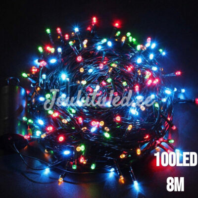 100LED kalėdinės lemputės spalvotos 8M