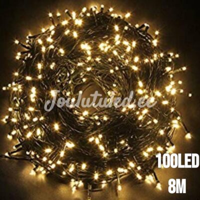 100LED kalėdinės lemputės šilta balta 8M