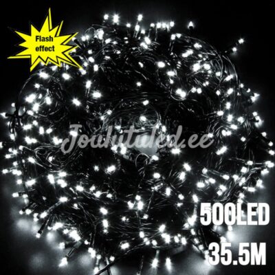 Profesionalūs 500 LED Kalėdų žibintai šalta balta mirksinti šalta balta 35,5M