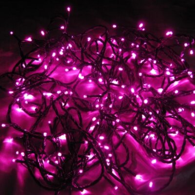 300 LED kalėdinės lemputės rausva 22M