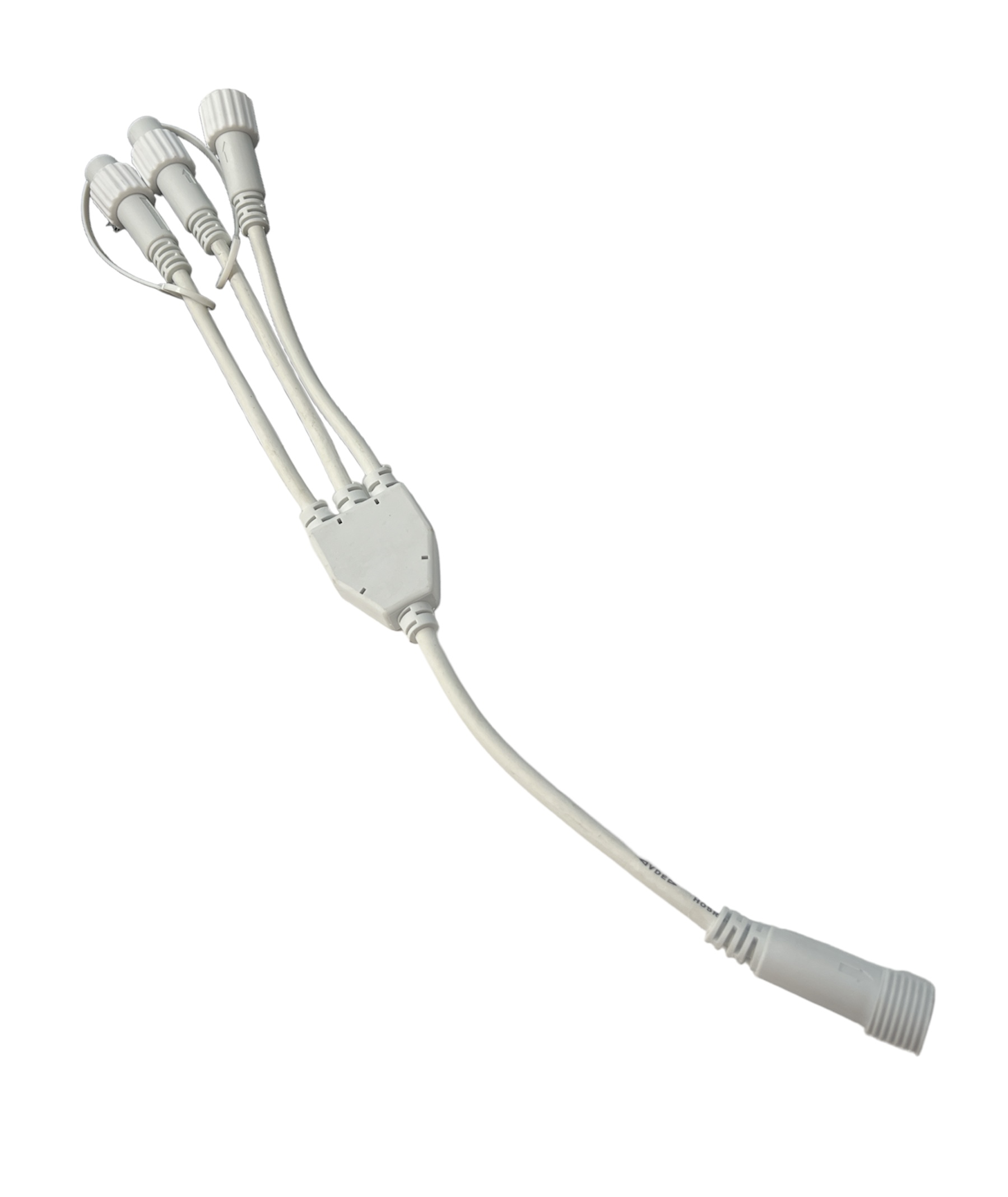 Skirstomasis kabelis - šviesos grandinėms ir šviesos užuolaidoms (1 įėjimas, 3 išėjimai) BALTAS