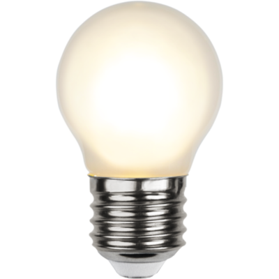 LED tipo lemputė 1W G45 E27 šiltai balta matinė