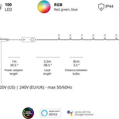 Išmaniosios kalėdinės lemputės Twinkly Strings 100 RGB LED (Gen II)