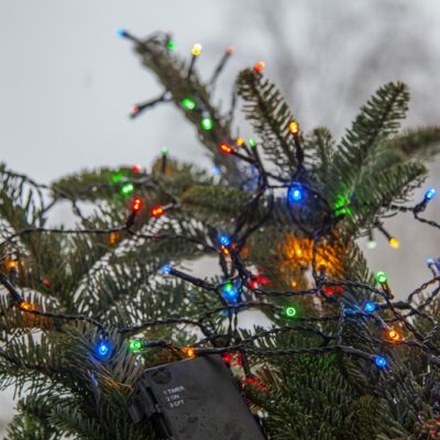 LED dekoratyvinė girlianda 11 m, 160 LED, spalvota, su baterijomis