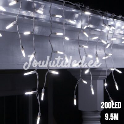 200LED šaltos baltos spalvos šviesos užuolaida 9.5M