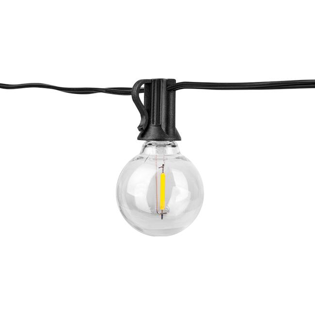 LED lempučių girlianda su saulės baterija 10M 10 LEMPUČIŲ šilta balta 2700K su pulteliu (lemputės komplekte) - Image 2