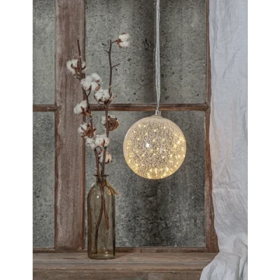 LED klaaskuul "Glow Snow" Ø 20 cm